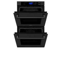 ZLINE 5-Piece Appliance Package - 36 In. Gas Rangetop, Range Hood, Refrigerator, Dishwasher and Double Wall Oven in Black Stainless Steel, 5KPR-RTBRH36-AWDDWV