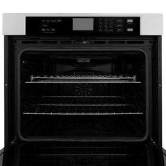 ZLINE 4-Piece Appliance Package - 30 In. Rangetop, Range Hood, Refrigerator, and Double Wall Oven in Stainless Steel, 4KPR-RTRH30-AWD