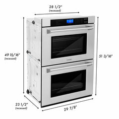 ZLINE 5-Piece Appliance Package - 48 In. Gas Rangetop, Range Hood, Refrigerator, Dishwasher and Wall Oven in Stainless Steel, 5KPR-RTRH48-AWDDWV