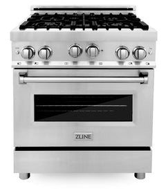 ZLINE Appliance Package - 30 In. Gas Range and Over-The-Range Microwave in Stainless Steel, 2KP-RGOTRH30