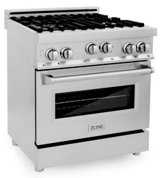 ZLINE Appliance Package - 30 In. Gas Range and Over-The-Range Microwave in Stainless Steel, 2KP-RGOTRH30