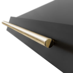 ZLINE 36 In. Autograph Edition Black Stainless Steel Range Hood with Gold Handle, BS655Z-36-G