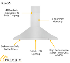 ZLINE 36" Range, Range Hood, Microwave, Dishwasher & Refrigerator Bundle, Bundle-5KPR-RARH36-MWDWV