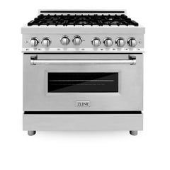 ZLINE Appliance Bundle - 36 in. Gas Range, Range Hood, 3 Rack Dishwasher, Refrigerator, Bundle-4KPR-RGRH36-DWV