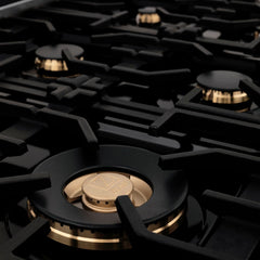 ZLINE 36 in. Rangetop in DuraSnow® Stainless Steel with 6 Gas Brass Burners, RTS-BR-36