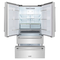 ZLINE Appliance Package - 30 in. Dual Fuel Range, Over-the-Range Microwave, 3 Rack Dishwasher, Refrigerator, 4KPR-RAOTRH30-DWV