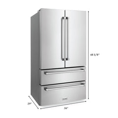 ZLINE Appliance Bundle - 48 in. Gas Range, Range Hood, Microwave Drawer, 3 Rack Dishwasher, Refrigerator, Bundle-5KPR-RGRH48-MWDWV