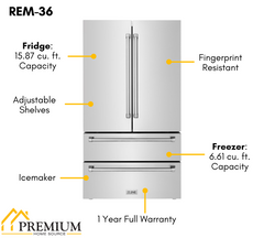 ZLINE Appliance Package - 30 in. Dual Fuel Range, Over-the-Range Microwave, Refrigerator, 3KPR-RAOTRH30