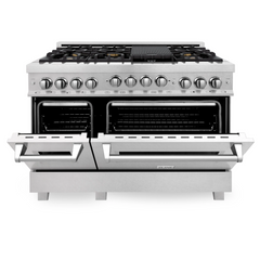 ZLINE 48 In. 6.0 cu. ft. Range with Gas Stove and Gas Oven in DuraSnow® Stainless Steel with Brass Burners, RGS-SN-BR-48