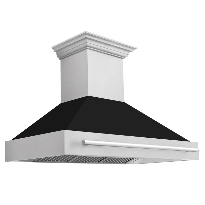 ZLINE 48 In. DuraSnow® Stainless Steel Range Hood with Black Matte Shell, 8654SNX-BLM-48