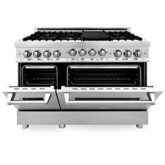 ZLINE Appliance Package - 48 in. Gas Range, Range Hood, Microwave Oven, 3 Rack Dishwasher, 4KP-RGRH48-MODWV