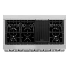 ZLINE Appliance Package - 48 in. Gas Range, Range Hood, Microwave Drawer, 3 Rack Dishwasher, 4KP-RGRH48-MWDWV