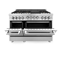 ZLINE 48 Inch 6.0 cu. ft. Range with Gas Stove and Gas Oven in Stainless Steel with Brass Burners, RG-BR-48