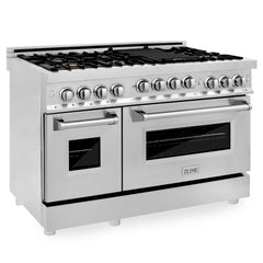 ZLINE 48 Inch 6.0 cu. ft. Range with Gas Stove and Gas Oven in Stainless Steel with Brass Burners, RG-BR-48