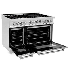 ZLINE 48 Inch 6.0 cu. ft. Range with Gas Stove and Gas Oven in Stainless Steel with Brass Burners, RG-BR-48