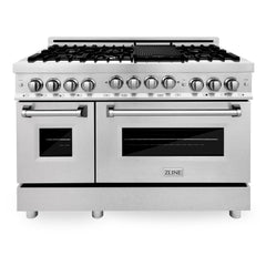 ZLINE 48 Inch 6.0 cu. ft. Range with Gas Stove and Gas Oven in Stainless Steel with a DuraSnow® Door, RG-SN-48