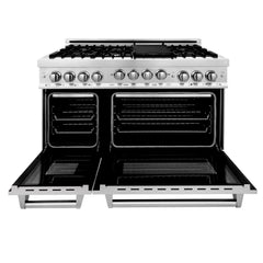 ZLINE 48 Inch 6.0 cu. ft. Range with Gas Stove and Gas Oven in Stainless Steel with a DuraSnow® Door, RG-SN-48