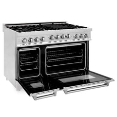 ZLINE 48 Inch 6.0 cu. ft. Range with Gas Stove and Gas Oven in Stainless Steel with a DuraSnow® Door, RG-SN-48