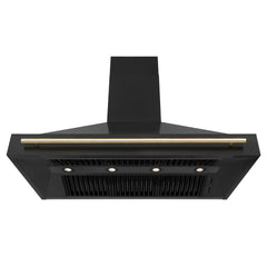 ZLINE 48 in. Autograph Edition Black Stainless Steel Range Hood with Gold Handle, BS655Z-48-G