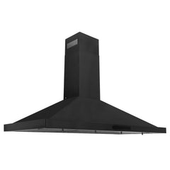 ZLINE 4-Piece Appliance Package - 48 In. Rangetop, Range Hood, Refrigerator, and Wall Oven in Black Stainless Steel, 4KPR-RTBRH48-AWS