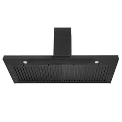 ZLINE 48 In. Dual Fuel Range in Black Stainless Steel & 48" Range Hood Package, 2KP-RABRH48