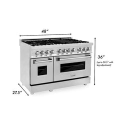 ZLINE Appliance Package - 48 In. Dual Fuel Range, Range Hood, Microwave Oven in Stainless Steel, 3KP-RARHMWO-48