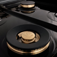 ZLINE Autograph 48 in. Range with Gas Burner, Electric Oven in Stainless Steel with Champagne Bronze Accents, RAZ-48-CB