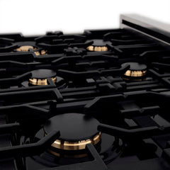 ZLINE Autograph Edition 36 in. Gas Range in DuraSnow® Stainless Steel with Champagne Accents, RGSZ-SN-36-CB