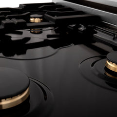 ZLINE Autograph Edition 36 in. Gas Range with White Matte Door and Champagne Bronze Accents, RGZ-WM-36-CB