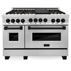 ZLINE Autograph Edition 48 Inch 6.0 cu. ft. Gas Range in Stainless Steel with Matte Black Accents, RGZ-48-MB