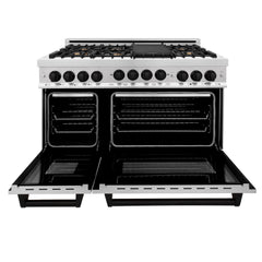 ZLINE Autograph Edition 48 Inch 6.0 cu. ft. Gas Range in Stainless Steel with Matte Black Accents, RGZ-48-MB