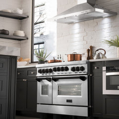 ZLINE Autograph Edition 48 Inch 6.0 cu. ft. Gas Range in Stainless Steel with Matte Black Accents, RGZ-48-MB