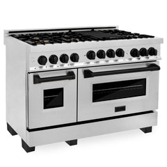 ZLINE Autograph Edition 48 Inch 6.0 cu. ft. Gas Range in Stainless Steel with Matte Black Accents, RGZ-48-MB