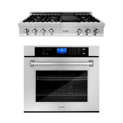 ZLINE Kitchen Package with 48 in. Stainless Steel Rangetop and 30 in. Single Wall Oven, 2KP-RTAWS48