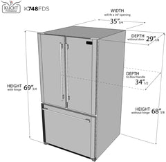 Kucht Appliance Package - 48 inch Natural Gas Range in Stainless Steel, Wall Range Hood, Refrigerator, Dishwasher, AP-KFX480-5