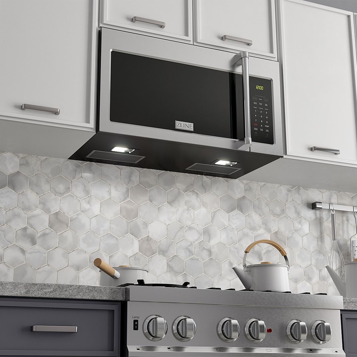 ZLINE 30 in. Kitchen Package with Stainless Steel Gas Range, Traditional Over The Range Microwave and Dishwasher, 3KP-RGOTRH30-DW