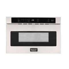 Kucht Appliance Package - 48 inch Natural Gas Range in Stainless Steel, Wall Range Hood, Refrigerator, Dishwasher, and Microwave Oven, AP-KFX480-7