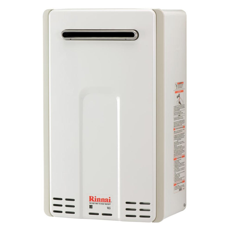 Rinnai High Efficiency Residential 150,000 BTU Propane Gas Exterior Tankless Water Heater, V65eP