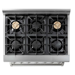 Thor Kitchen Appliance Set - 36 in. Gas Burner/Electric Oven Range, Range Hood, Dishwasher. Refrigerator, AS-HRD3606U-3