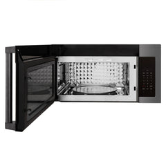 ZLINE Appliance Package - 30 in. Gas Range, Microwave, Refrigerator in Black Stainless, 3KPR-RGBOTRH30