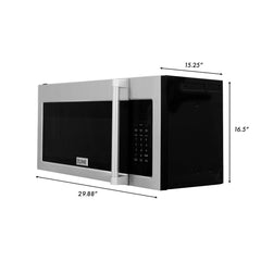 ZLINE Appliance Package - 30 in. Dual Fuel Range, Over-the-Range Microwave, 3 Rack Dishwasher, Refrigerator, 4KPR-RAOTRH30-DWV