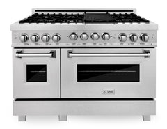 ZLINE 48" Range 6.0 cu. ft. with Gas Stove and Gas Oven in DuraSnow® Stainless Steel, RGS-SN-48