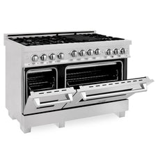 ZLINE 48" Range 6.0 cu. ft. with Gas Stove and Gas Oven in DuraSnow® Stainless Steel, RGS-SN-48