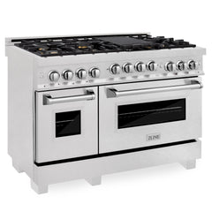 ZLINE 48" Range 6.0 cu. ft. with Gas Stove and Gas Oven in DuraSnow® Stainless Steel, RGS-SN-48