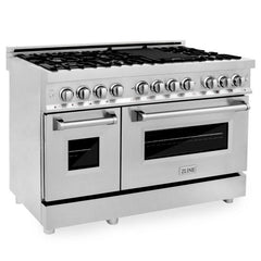 ZLINE Appliance Package - 48 In. Dual Fuel Range, 700CFM Range Hood,  Microwave Oven, 3KP-RARHC48-MO