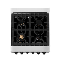 ZLINE Autograph Edition 24 in. Range with Gas Burner and Gas Oven in Stainless Steel with Matte Black Accents, RGZ-24-MB