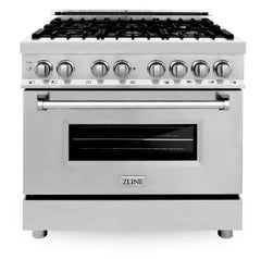 ZLINE Appliance Package - 36 in. Dual Fuel Range, Range Hood, Microwave Oven, 3KP-RARHC36-DWV