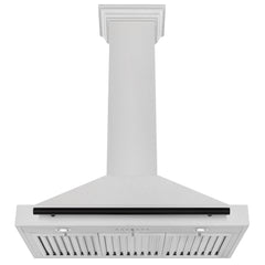 ZLINE 36 Inch Autograph Edition DuraSnow® Stainless Steel Range Hood with Matte Black Handle, KB4SNZ-36-MB