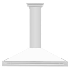 ZLINE 48 Inch Stainless Steel Range Hood with White Matte Shell and Stainless Steel Handle, KB4STX-WM-48