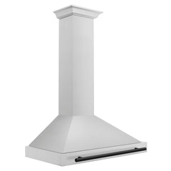 ZLINE 36 Inch Autograph Edition Stainless Steel Range Hood with Matte Black Handle, KB4STZ-36-MB